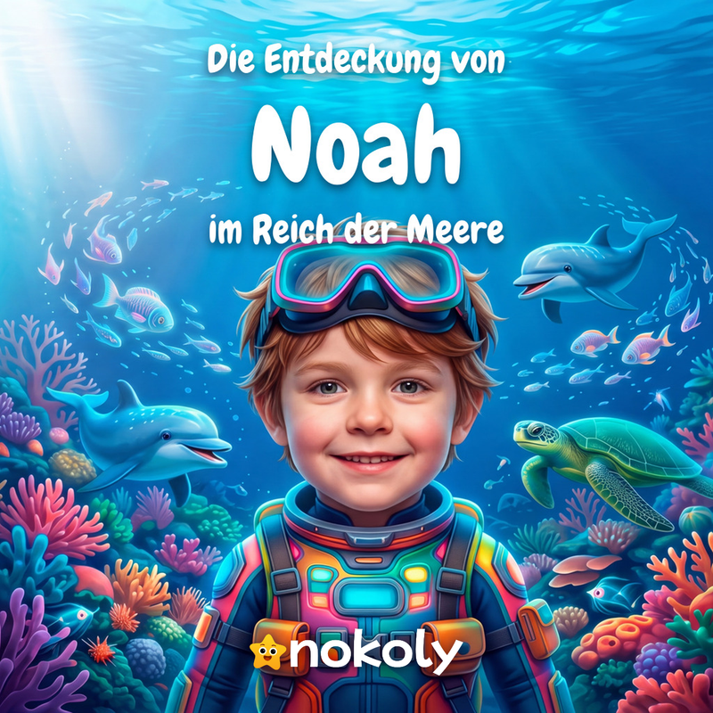 Unterwasser-Abenteuer, personalisiertes Kinderbuch von Nokoly