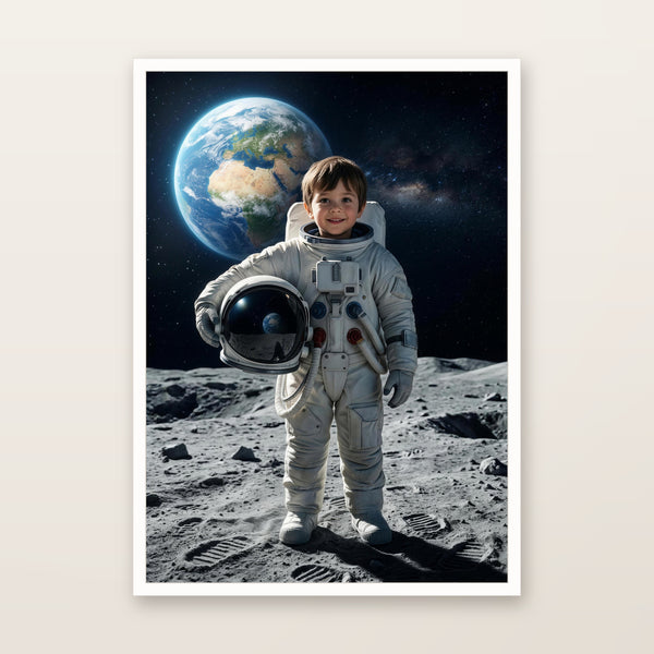 Astronauten-Poster im weißen Rahmen, Produktbild