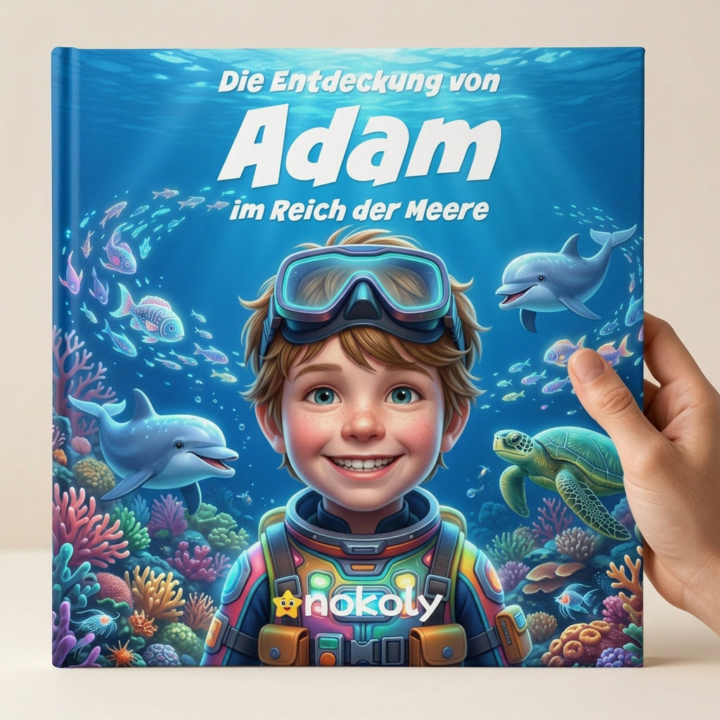 Personalisiertes Abenteuer-Kinderbuch – Dein Kind im Reich der Meere | Individuelles Fotobuch Hardcover