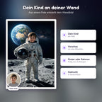 Personalisiertes Astronauten-Poster, so entsteht es aus dem Foto deines Kindes