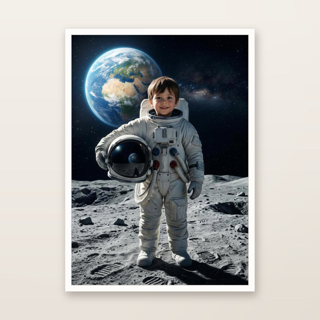 Astronauten-Poster im weißen Rahmen, Produktbild