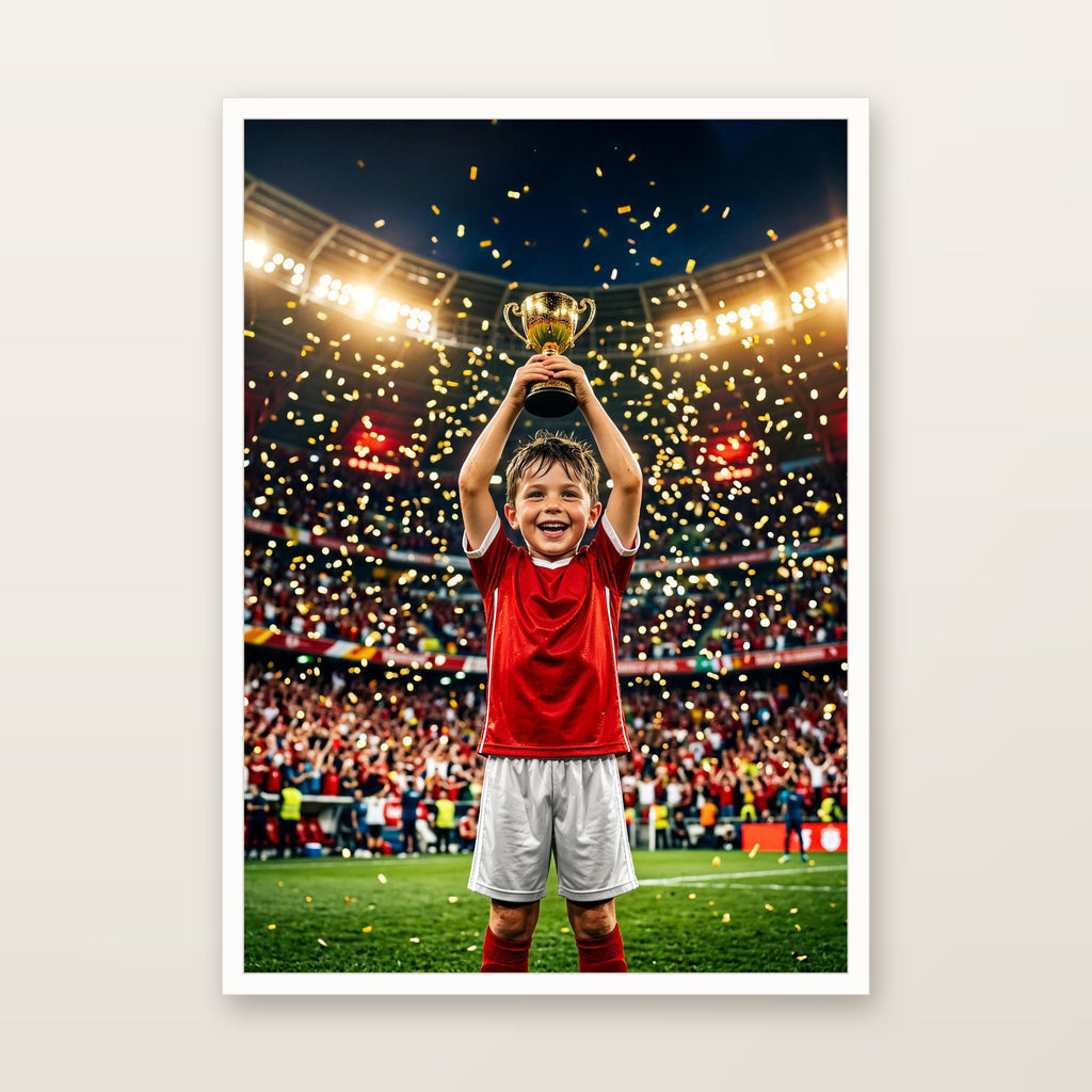 Fußball-Poster im weißen Rahmen, Produktbild