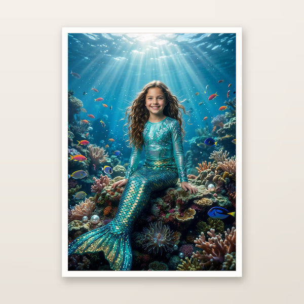 Meerjungfrauen-Poster im weißen Rahmen, Produktbild
