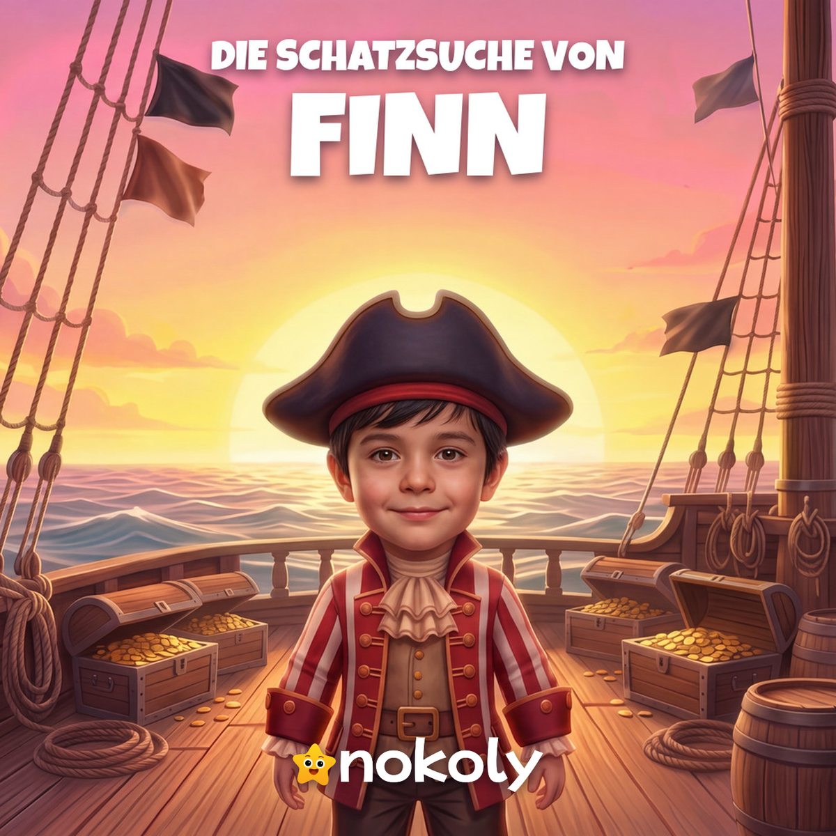 Die Schatzsuche von Finn, personalisiertes Schatzsuche-Kinderbuch Cover