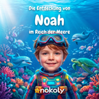 Die Entdeckung von Noah im Reich der Meere, personalisiertes Unterwasser-Kinderbuch Cover