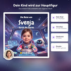 Dein Kind wird zur Hauptfigur, personalisiertes Weltraum-Kinderbuch mit Foto
