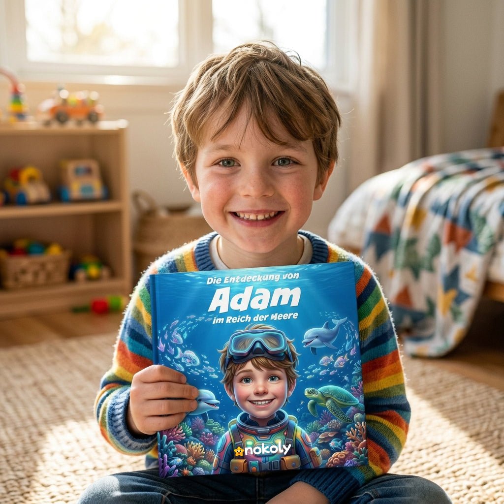 Personalisiertes Abenteuer - Kinderbuch – Dein Kind im Reich der Meere | Individuelles Fotobuch Hardcover - Nokoly Kids