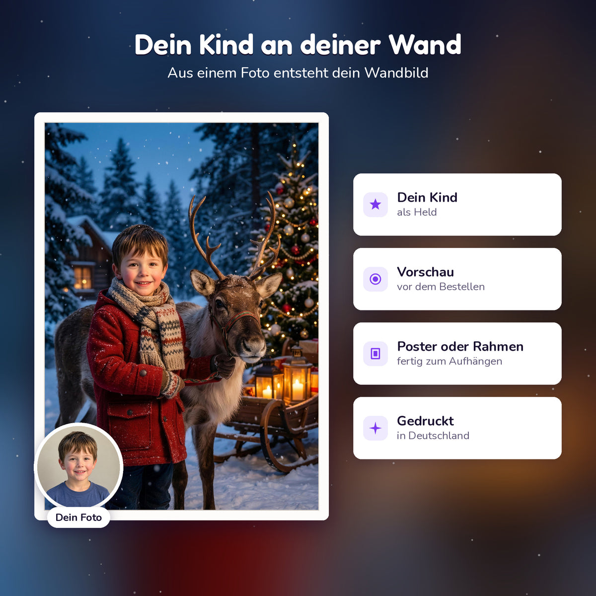 Personalisiertes Weihnachts-Poster, so entsteht es aus dem Foto deines Kindes